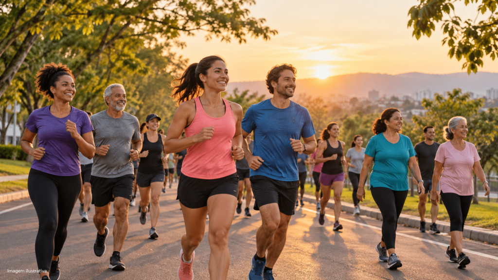 Imagem ilustrativa de corrida e caminhada